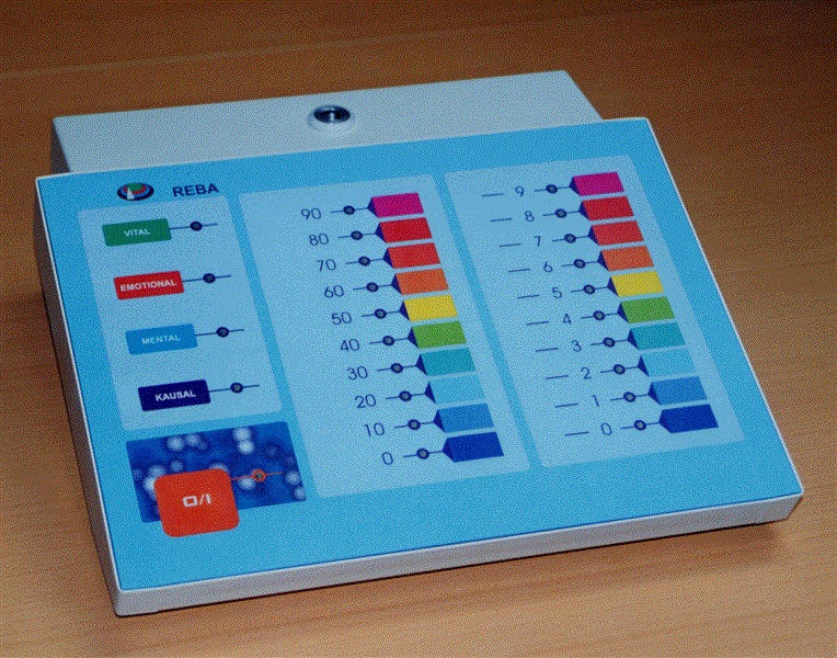 Mit dem REBA-Testgerät misst der Therapeut den Energiestatus des Patienten.